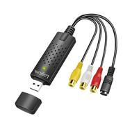 Logilink VG0030A - USB 2.0 audio/video Grabber, 3 x RCA + miniDIN5 (S-Video) per Windows 7/8/10/11, Mac OS 10.7 o superiore, Android 5.0 o superiore