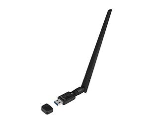 LogiLink WL0246 - Adattatore wireless LAN 802.11ac USB 3.0, 2T2R, con antenna 5dBi inclinabile da 2,4 e 5 GHz con crittografia WPA2, colore: Nero
