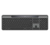 Logitech Signature Slim Solar+, tastiera wireless alimentazione a luce solare e artificiale, batteria resistente che dura fino a 10 anni, tasti personalizzabili, Bluetooth - Grafite - QWERTY