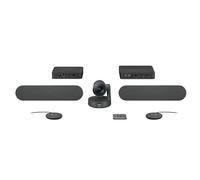 Logitech 960-001242 Rally Plus 4K UltraHD (UHD) Kit per videoconferenza - Rally, display e hub da tavolo, 2 altoparlanti da rally, 2 microfoni da rally, telecomando, certificato per squadre, zoom e