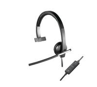 Logitech 981-000514 cuffia e auricolare Cablato A Padiglione Ufficio USB tipo A Nero, Argento (Logitech USB Headset Mono H650E