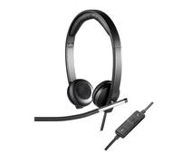 Logitech 981-000519 cuffia e auricolare Cablato A Padiglione Ufficio USB tipo A Nero, Argento (Logitech USB Headset Stereo H650