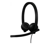 Logitech H570e cuffia con microfono per PC e Mac, cuffia con microfono cablata USB-C con audio stereo, microfoni con cancellazione del rumore, controlli sul cavo, certificata per Microsoft Teams, nera
