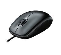 Logitech B100 Mouse USB Cablato, 3 Pulsanti, Rilevamento Ottico, Ambidestro, PC / Mac / Laptop/Chromebook - Nero