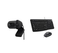 Logitech Brio 100 Full HD per riunioni e streaming & MK120 Combo Tastiera e Mous