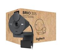 Logitech Brio 305 Webcam Full HD 1080P, copriobiettivo per proteggere la Privacy, Microfoni Mono, Riduzione del Rumore, USB-C, Correzione della Luce, Zoom, Microsoft Teams, Google Meet - Grafite