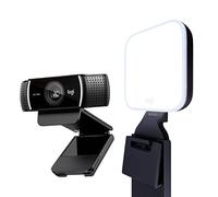 Logitech C922 Pro Stream Webcam + Litra Glow Luce LED Streaming Premium - Nero -