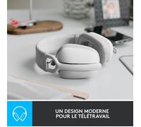 Logitech - Casco di ascolto wireless leggero con micro anti -noise di sfondo - Vibe 100 - Area bianca