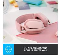 Logitech - Casco di ascolto wireless leggero con micro anti -noise di sfondo - Vibe 100 - Rose Zone