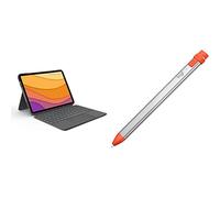Logitech Combo Touch Custodia con Tastiera per iPad Air (4 e 5 gen - 2020, 2022), Layout UK/US QWERTY - Grigio & Crayon Matita Digitale, Bluetooth