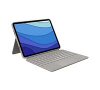 Logitech Combo Touch Custodia con Tastiera per iPad Pro 11 pollici (1a, 2a, 3a gen - 2018, 2020, 2021), Tastiera Retroilluminata Rimovibile, Layout Internazionale QWERTY - Sabbia