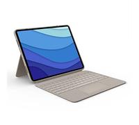 Logitech Combo Touch per iPad Pro 12,9" (5ª e 6ª gen - 2021, 2022), custodia con tastiera retroilluminata rimovibile, Trackpad Click-Anywhere, Smart Connector, Layout ITA, Sand