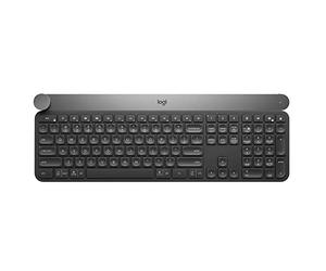 Logitech Craft Tastiera Wireless, 2.4 GHz/Bluetooth, Pulsante Girevole di Comando, Tasti con Retroilluminazione Automatica, Ricaricabile, PC/MAC/Portatile, Disposizione QWERTY Italiano, Nero