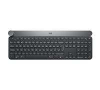 Logitech Craft, tastiera wireless illuminata, wireless a 2,4 GHz e Bluetooth, ghiera di ingresso programmabile, multidispositivo, tasti retroilluminati automatici, ricaricabile, layout QWERTY UK per PC/Mac/Laptop, colore nero, confezione da 1