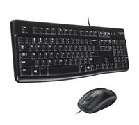 Logitech MK120 Kit Tastiera e Mouse Cablati, Layout Svizzero Qwertz, Nero