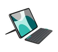 Logitech Flip Folio - Custodia con tastiera per iPad in Graphite, iPad Pro da 11 pollici (M4), iPad Air da 11 pollici (M2 e M3), iPad Air (5ª gen)