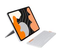 Logitech Flip Folio - Custodia con tastiera per iPad in Grigio Chiaro, iPad Pro da 13 pollici (M4), iPad Air da 13 pollici (M2 e M3)
