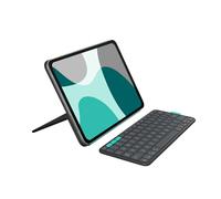 Logitech Flip Folio - Custodia con tastiera per iPad in Graphite, iPad Pro da 11 pollici (M4), iPad Air da 11 pollici (M2 e M3), iPad Air (5ª gen)