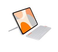 Logitech Flip Folio, custodia con tastiera per iPad Pro (M4),iPad Air da 11 pollici(M2 e M3)(5ª Gen - 2024)Custodia protettiva e ripiegabile, più multi dispositivo Bluetooth,ITA QWERTY -Grigio Pallido