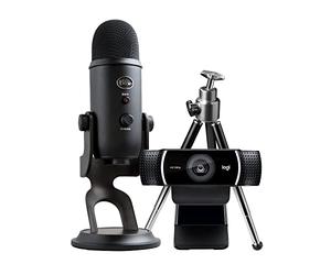 Logitech G Blue Yeti Microfono USB per Registrazione, Streaming, Gaming, Podcasting su PC e Mac + C922 Pro Stream Webcam, Streaming Hyperfast HD 1080p/30fps o HD 720p/60fps, Correzione Luce HD - Nero