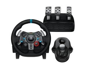Logitech G G29 Driving Force volante da corsa e pedali con ritorno di forza dinamico, PS5, PS4, PC, Mac,Driving Force Leva di Cambio,6 Marce di Velocità manopola ad H,Pomello del Cambio in Vera Pelle
