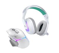 Logitech G G522 cuffia con microfono gaming wireless e mouse gaming wireless G502 X PLUS, kit di mouse e cuffie LIGHTSPEED con RGB LIGHTSYNC - compatibile con PC/Windows - Bianco