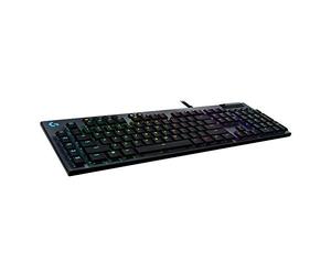 Logitech G G815 LIGHTSYNC RGB Tastiera Gaming Cablata, Profilo ribassato, GL-Tactile Switches, 5 tasti G programmabili, USB Passthrough, Controlli multimediali dedicati, QWERTY US Layout - Nero