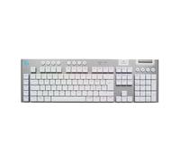 Logitech G G915 X LIGHTSPEED Tastiera gaming wireless a profilo ribassato, copritasti in PBT bicomponente, tasti completamente programmabili, switch GL Brown Tactile - PC/Mac, US QWERTY - Bianco