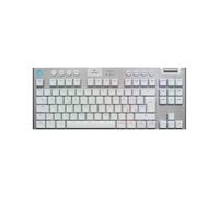 Logitech G G915 X LIGHTSPEED TKL Tastiera gaming wireless a profilo ribassato, copritasti in PBT bicomponente, tasti completamente programmabili, GL Brown Tactile - PC/Mac, US INTL QWERTY - Bianco