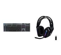 Logitech G G915 X LIGHTSPEED TKL Tastiera gaming wireless a profilo ribassato, GL Brown Tactile - PC/Mac, ITA QWERTY, G733 LIGHTSPEED Cuffia wireless con microfono gaming, LIGHTSYNC RGB