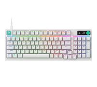 Logitech G G316 X 98, tastiera gaming, 8 kHz, switch Tactile hot-swap, struttura a guarnizione, display LED matrice & manopola, tasti PBT bicomponente, USB-C, RGB LIGHTSYNC, PC, ITA QWERTY - Bianco