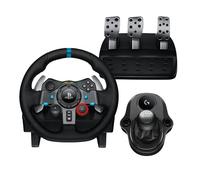 Logitech G29 Driving Force volante da corsa e pedali con ritorno di forza dinamico reale, leve al volante in acciaio inox, coprivolante in pelle per PS5, PS4, PC, Mac - Nero
