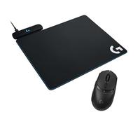 Logitech G309 LIGHTSPEED Mouse gaming wireless leggero, interruttori ibridi LIGHTFORCE, sensore HERO 25K, PC e Mac, e Logitech G POWERPLAY Ricarica Wireless Tappetino Mouse - Nero