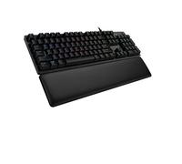 Logitech G513 Tastiera Gaming Cablata Meccanica con Poggiapolsi, RGB LIGHTSYNC, GX Brown Tactile Switch, Telaio in alluminio spazzolato, Tasti personalizzabili, USB, QWERTY US Layout, Carbon, Nero