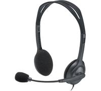 Logitech H111 Cuffie Cablate per Computer, Stereo con Microfono, Cancellazione Rumore, Jack Audio da 3.5 mm, PC, Mac, Laptop, Smartphone, Tablet - Nero