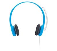 Logitech H150 Cuffie Cablate per Computer, Stereo con Microfono Girevole e Cancellazione Rumore, Doppio Jack Audio da 3.5 mm, Controlli sul Cavo, PC/Mac/Laptop, Azzurro