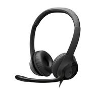 Logitech H390, cuffia con microfono e cavo per PC/laptop, cuffie stereo con cancellazione del rumore, stereo, controlli sul cavo, Works With Chromebook - NERO