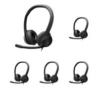 Logitech H390 Cuffie Cablate, Cuffia Stereo con Microfono Regolabile con Cancellazione del Rumore, USB, Controlli sul Cavo, PC/Mac/Laptop/Chromebook - Nero (Confezione da 5)