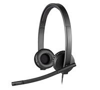 Logitech H570e Cuffie Cablate, Cuffie Mono con Microfono Cancellazione di Rumore, USB, Controlli in Linea con Pulsante Disattiva Audio, Indicatore LED, Compatibili Con PC/Mac/Laptop - Nero