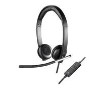Logitech H650e Auricolare Cablato A Padiglione Ufficio USB tipo A Nero, Argento