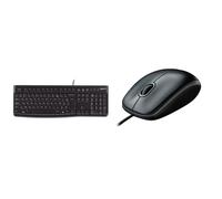Logitech K120 Wired Business Keyboard, AZERTY French Layout - Black & B100 Wired