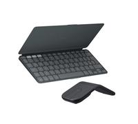 Logitech Keys-To-Go 2 e Mobi Fold, tastiera sottile con coperchio e mouse pieghevole, leggeri, portatili, Bluetooth, per PC Windows, Mac, Android, Chromebook, iPad, ITA QWERTY - Grafite