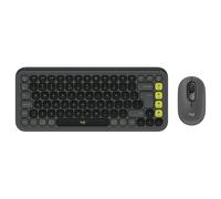 Logitech Kit mouse e tastiera POP Icon in Grafite e verde, Inglese Internazionale (QWERTY)