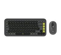 Logitech Kit mouse e tastiera POP Icon in Grafite e verde, Ucraino (QWERTY)