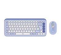 Logitech Kit mouse e tastiera POP Icon in Lilac e Off-White, Français (Azerty)