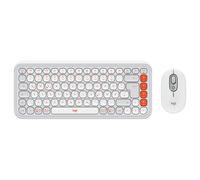 Logitech Kit mouse e tastiera POP Icon in Off-white e arancione, Deutsch (Qwertz)