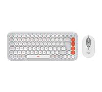 Logitech Kit mouse e tastiera POP Icon in Off-white e arancione, Inglese Internazionale (QWERTY)