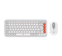 Logitech Kit mouse e tastiera POP Icon in Off-white e arancione, Italiano (Qwerty)