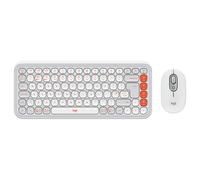 Logitech Kit mouse e tastiera POP Icon in Off-white e arancione, UK English (Qwerty)