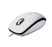 Logitech M100 Mouse USB con Cavo, 3 Pulsanti, Tracciamento Ottico 1000 DPI, Ambidestro, Compatibile con PC, Mac, Laptop - Bianco